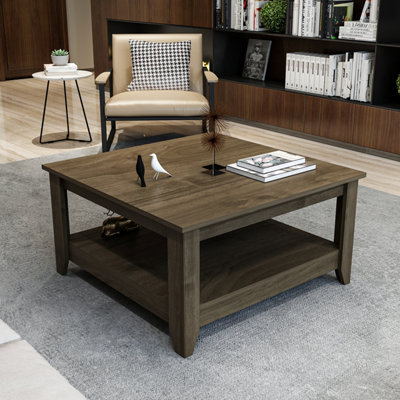 Decorotika Lea 90 Cm Square Coffee Table Walnut from B&Q