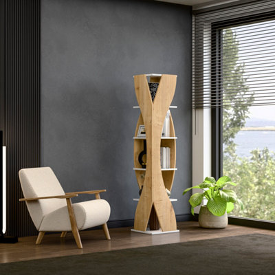 Decorotika Reva Modern Bookshelf Sapphire Oak from B&Q