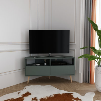 Decorotika Aura Corner Tv Unit - Silva Green - Image 4