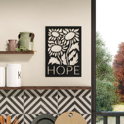 B&Q -  Modern Hope Metal Art Wall Home Decorative OrnamentBlack