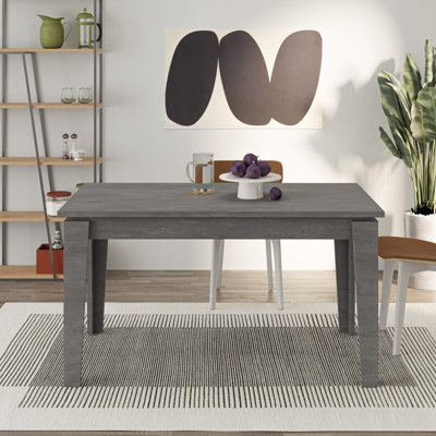 Decortie Grey Tolmen Dining Table Rectangular Extendable Table Up To Seater Contemporary Kitchen Table 140Wcm Living Room, Retro Size 6