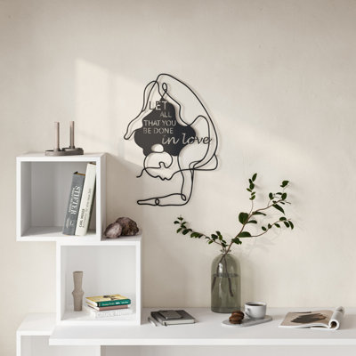 B&Q -  Do In Love Modern Metal Wall Art Home Decorative OrnamentBlack
