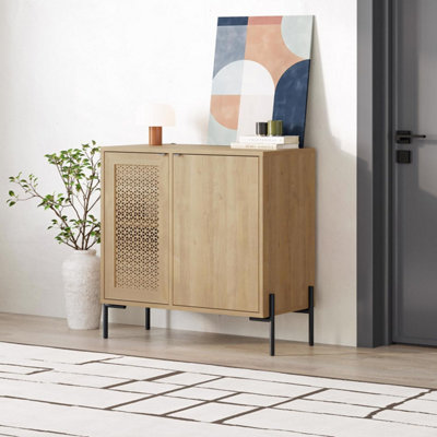 B&Q -  2 Door Modern Sapphire Oak Sideboard Cabinet