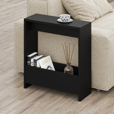 Rackhams Black Simpi Slim End Table With Magazine Rack (H) 60Cm - Bute - Image 4