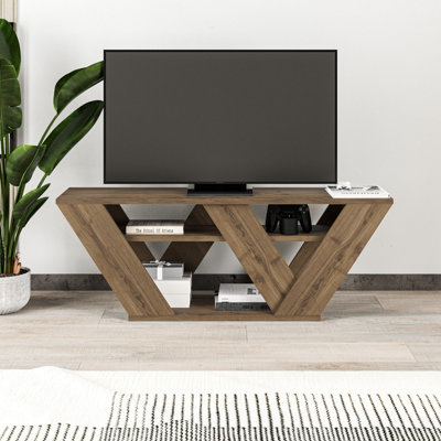 Decortie Pipralla Modern Tv Stand Unit With Shelves For Up To 43" Tvs Dark Oak Effect 110Cm from B&Q
