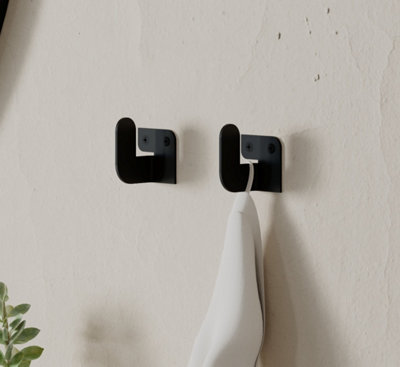 Decortie Luxa Modern Metal Single Hanger, Wall Mounted Coat Hook, Waterproof Material, Unique Design, Black
