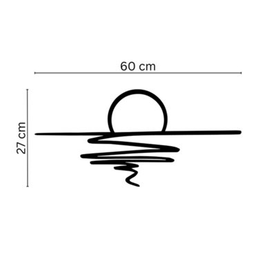 B&Q -  Sunset Minimalist Metal Line Art Wall Decor