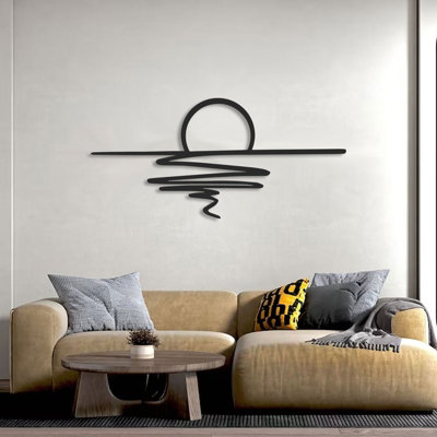 B&Q -  Sunset Horizon Minimalist Metal Wall Decor
