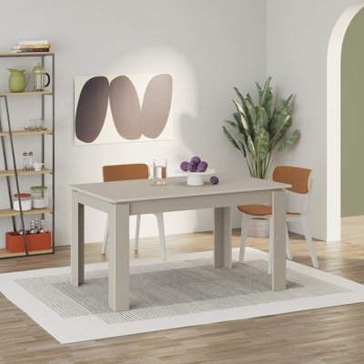 B&Q -  Tolmen Dining Table Rectangular Extendable Table Up To 6 Seater Modern Kitchen Table 140Wcm Living Room Sandstone