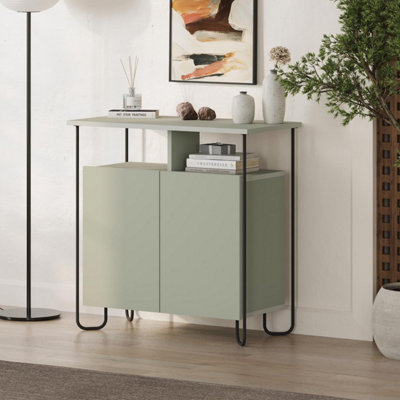 Fwstyle 2 Door Ash Sideboard Storage Unit Green