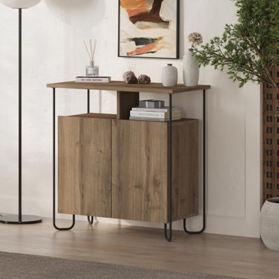 FWStyle 2 Door Dark Oak Sideboard Storage Unit in Brown - Image 9