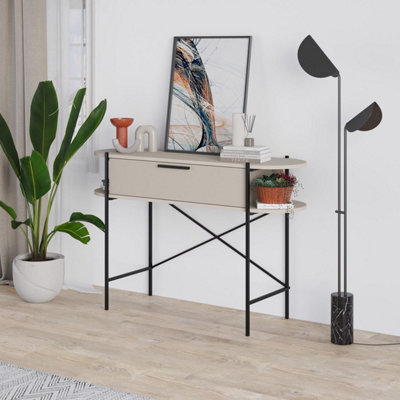 B&Q -  1 Drawer 2 Shelf Sandstone Console Table