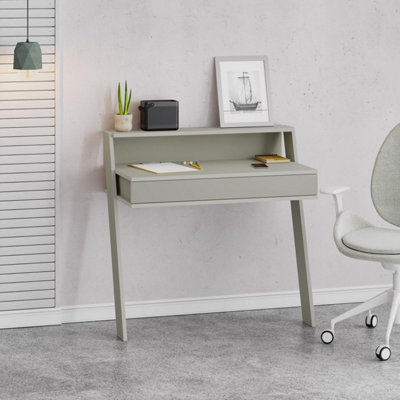 Fwstyle 1 Drawer Modern Home Office Ash Desk Wallmounted Green
