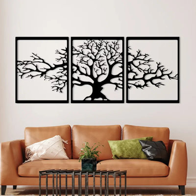 B&Q -  Tree Of Life 3-Piece Triptych Metal Wall Art Set
