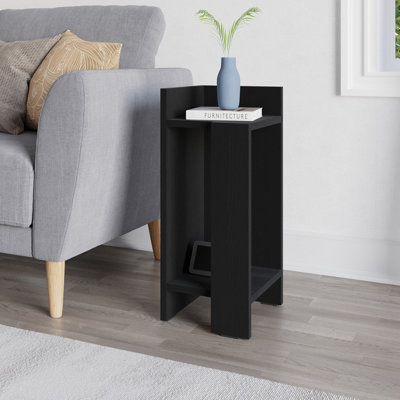 Decortie Elos Modern Bedside Table Left Module - Black Wood - Image 5