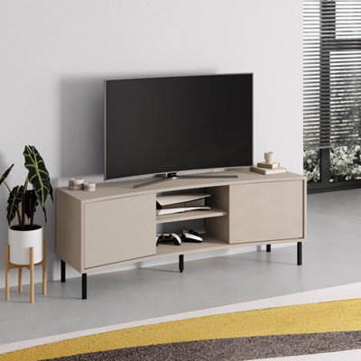 Fwstyle 2 Door Sandstone Curved Tv Unit Stand