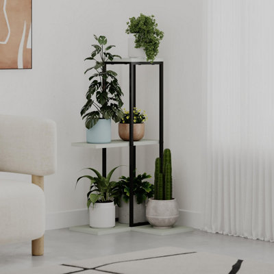 Decortie Ash Green 3 Shelf Plant Stand - Metal - 90 x 69 x 23cm - Image 3