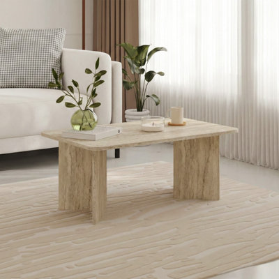 Decortie Oak Coffee Table 100cm Cream - Image 5