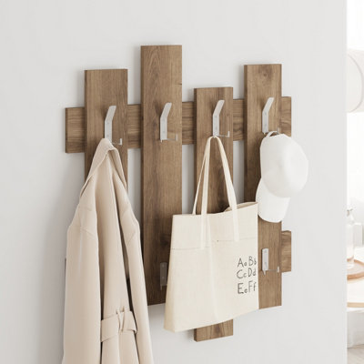 Wave 8 Hook Coat Hanger Dark Oak Effect Decortie - Image 5