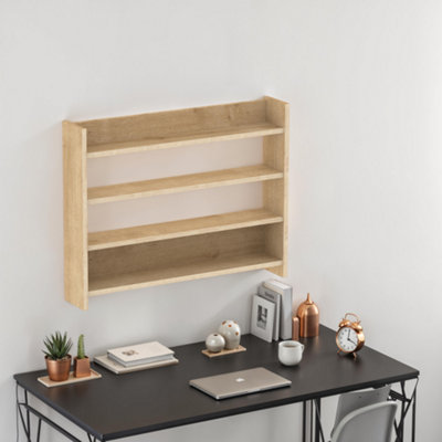 B&Q -  Lane 4-Tier Wall Shelf Oak 85 X 15 X 66 Cm