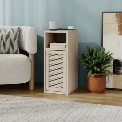 Decortie New Inca Single Door Bedside Table in Sonoma Oak 60 x 25 x 32cm - Image 5