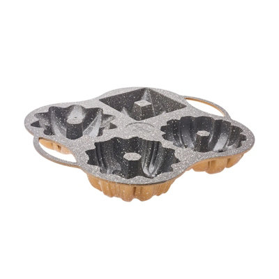 Karaca Cake Pro Aluminium Cast Decorative Cake Tin4 Piece28Cmx35CmGold from B&Q