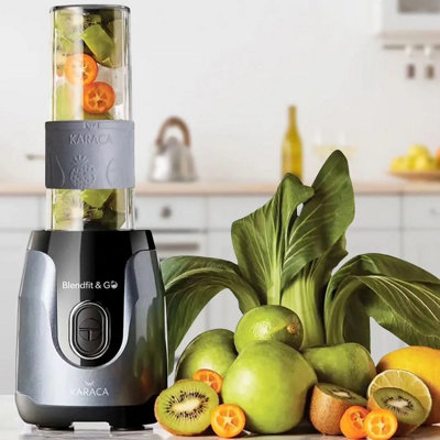 Karaca Blendfit Go Personal Smoothie Blender2X 600Ml Bottle550WAnthracite from B&Q