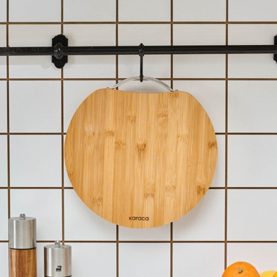 Karaca Owen Bamboo Round Chopping BoardLargeWood from B&Q