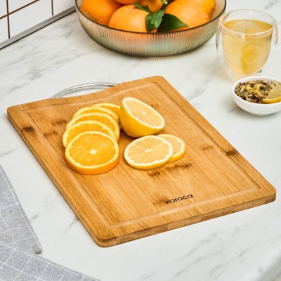 Karaca Owen Bamboo Rectangle Chopping BoardLargeWood from B&Q