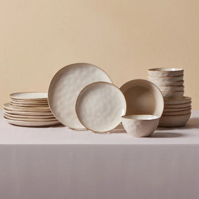 Karaca Aria 24-Piece Reactive Glaze Dinner Set For 6 PeopleBeige from B&Q