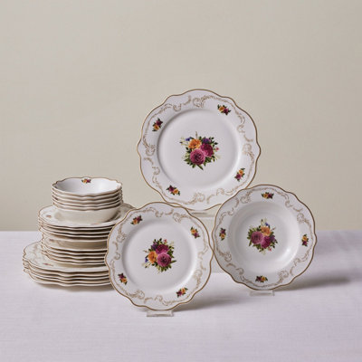 Karaca Forever Bone China Antique 24-Piece Dinner Set For 6 PeopleMulti from B&Q