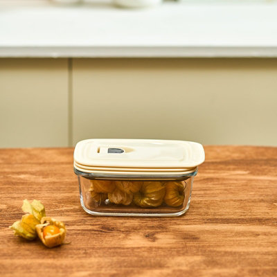 Karaca Cream Vacuum Storage Container0.4L from B&Q