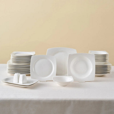 Karaca Square Bone China Jamie 52-Piece Dinner Set For 12 PeopleWhite from B&Q