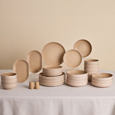 B&Q -  Terra 36-Piece Dinner Set For 8 PeopleCream