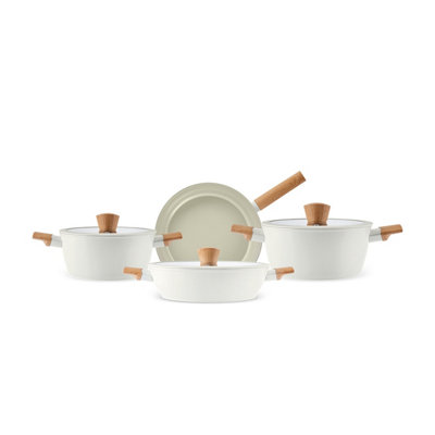 Karaca Swiss Crystal Almond 7-Piece Non-Stick Induction Cookware SetCream from B&Q