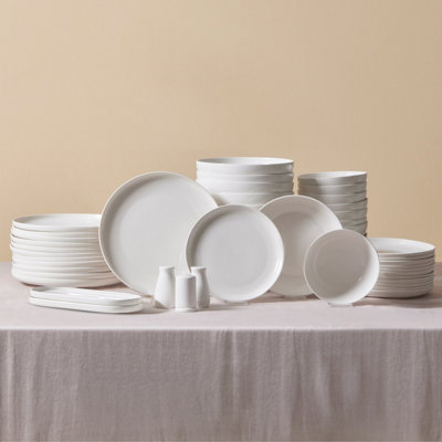 Karaca Stream Bone China Favaro 53-Piece Dinner Set For 12 PeopleWhite from B&Q