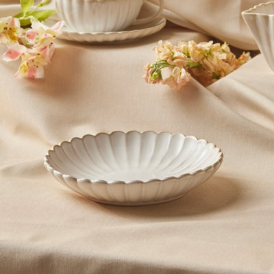 Karaca New Daisy Stoneware Pasta Bowl19CmWhite from B&Q