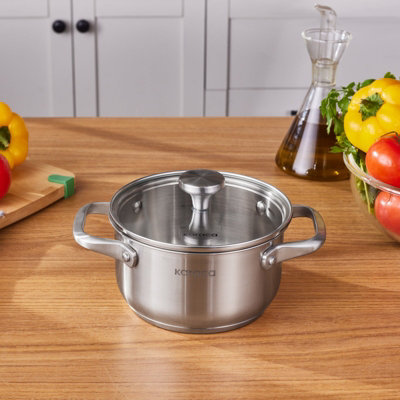 Karaca Elite Stainless Steel Induction Stock PotLid16CmSilver from B&Q