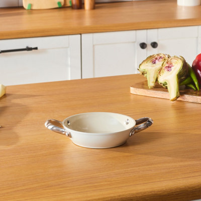 Karaca Swiss Crystal Almond Cream Non-Stick Induction Stainless Steel Handle Shallow Pan16CmCream from B&Q