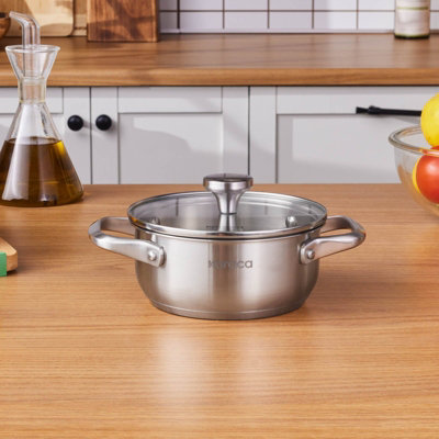 Karaca Elite Stainless Steel Induction Shallow Casserole & Lid 16Cm from B&Q