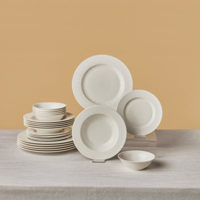 Karaca New Dome 24-Piece Bone China Dinner Set For 6 PeopleWhite from B&Q