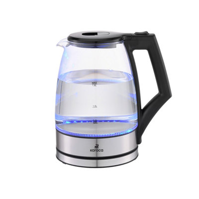 Karaca Glacia Glass Kettle2200W1,8LClear from B&Q