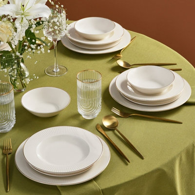Karaca Stream Bone China Massimo 24-Piece Dinner Set For 6 PeopleGold from B&Q
