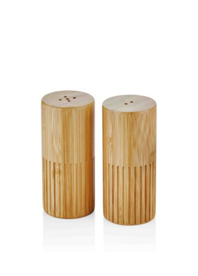 Rozi Natura Collection Bamboo Salt and Pepper Dispenser Set - Brown - NTR0018 - Image 3