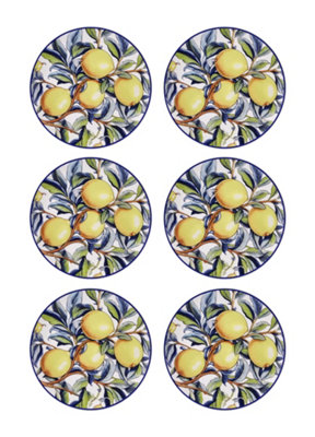 Rozi Odore Di Limone Collection Side PlatesSet Of 6 from B&Q