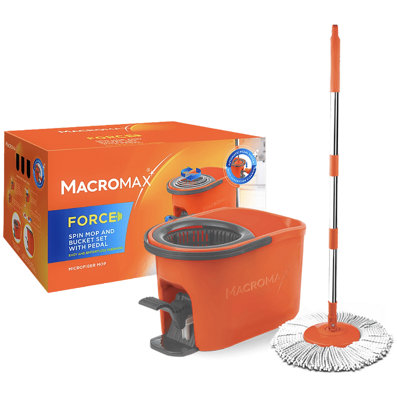 Eco360 Macromax Force Spin Mop & Bucket Set With Pedal 360 Microfibre Cleaning System