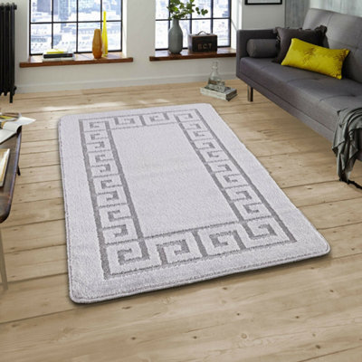 B&Q Smart Living Heavy Duty Machine Washable Runner For Hallway, Kitchen Non Slip Floor Mats, Door Mat 60Cm X 220Cm - Silver