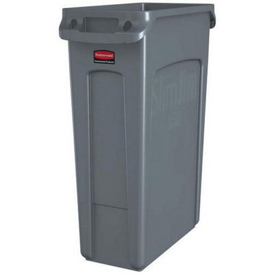 Rubbermaid Grey Slim Jim With Venting Channels -87L from B&Q