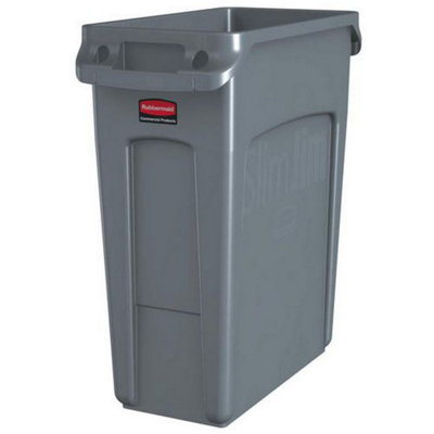 Rubbermaid Grey Slim Jim With Venting Channels -60L from B&Q