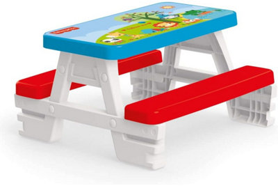 Dolu Fisher Price Kids Picnic Table Garden Role Play Seats 4 Age 2+ - Image 6